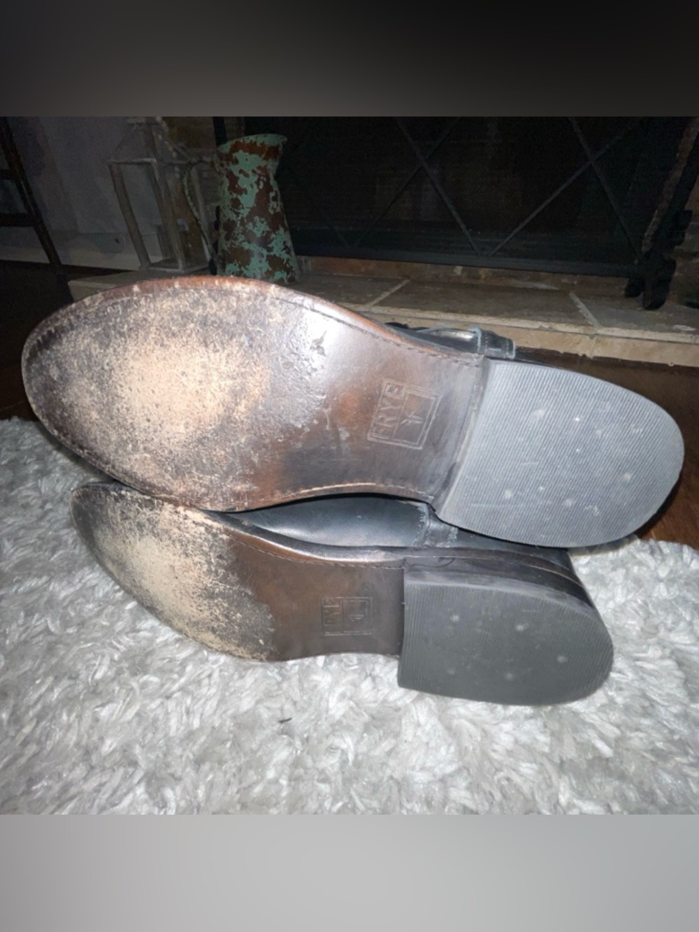 Frye Harness Boots Black Leather Biker Round Toe Western Women’s Size 10B - Picture 7 of 16